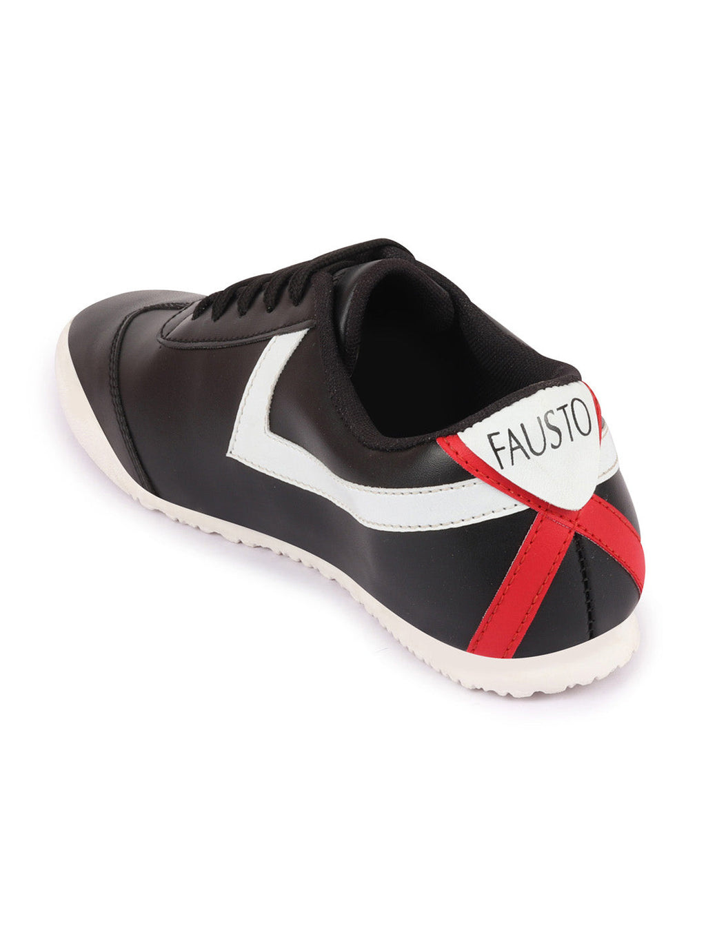 Shop Men Black Lace-Up Classic Striped Sneakers Casual Shoes Online.
