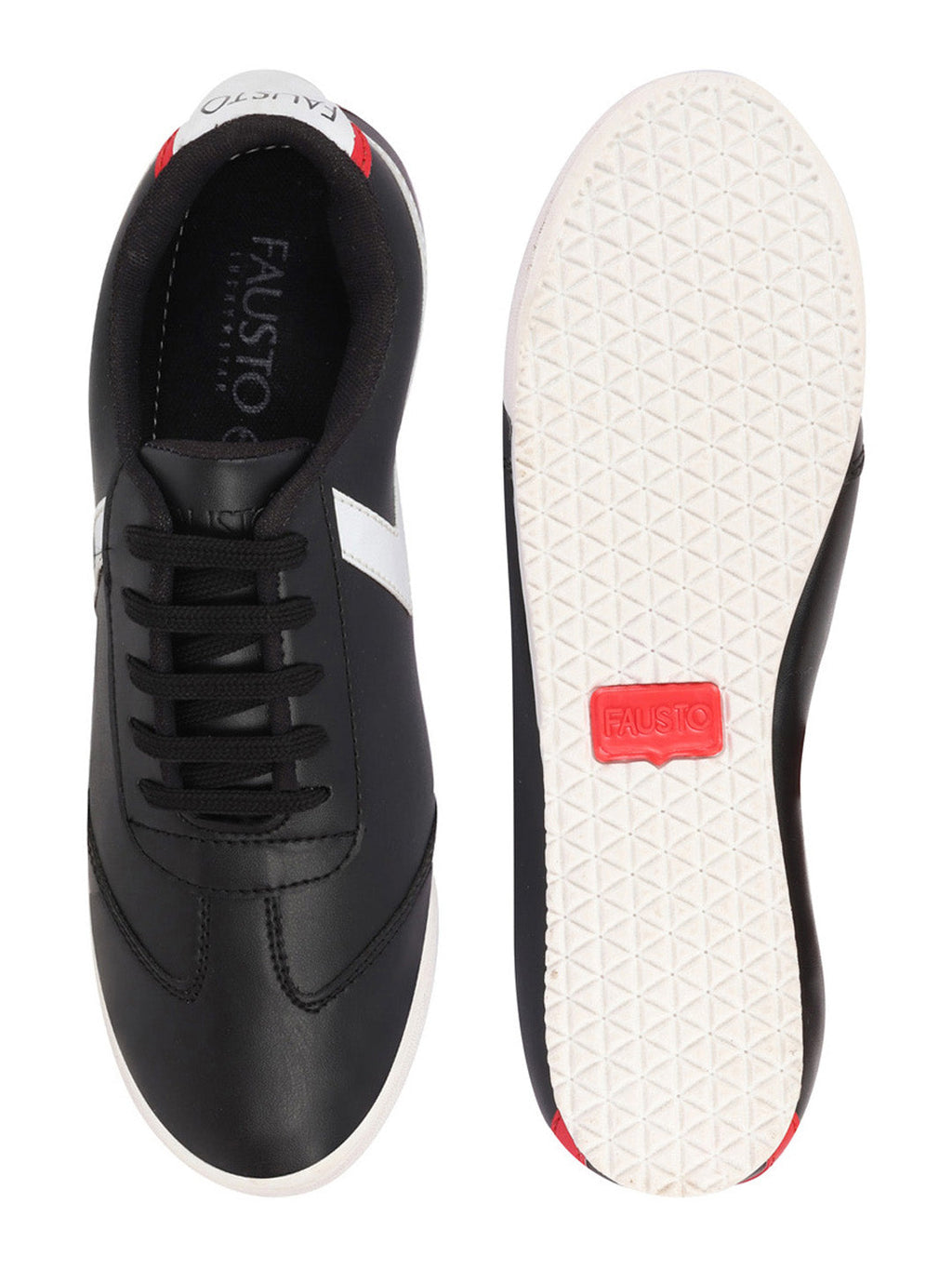 Shop Men Black Lace-Up Classic Striped Sneakers Casual Shoes Online.
