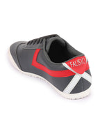 Shop Men Grey Lace-Up Classic Striped Sneakers Casual Shoes Online.