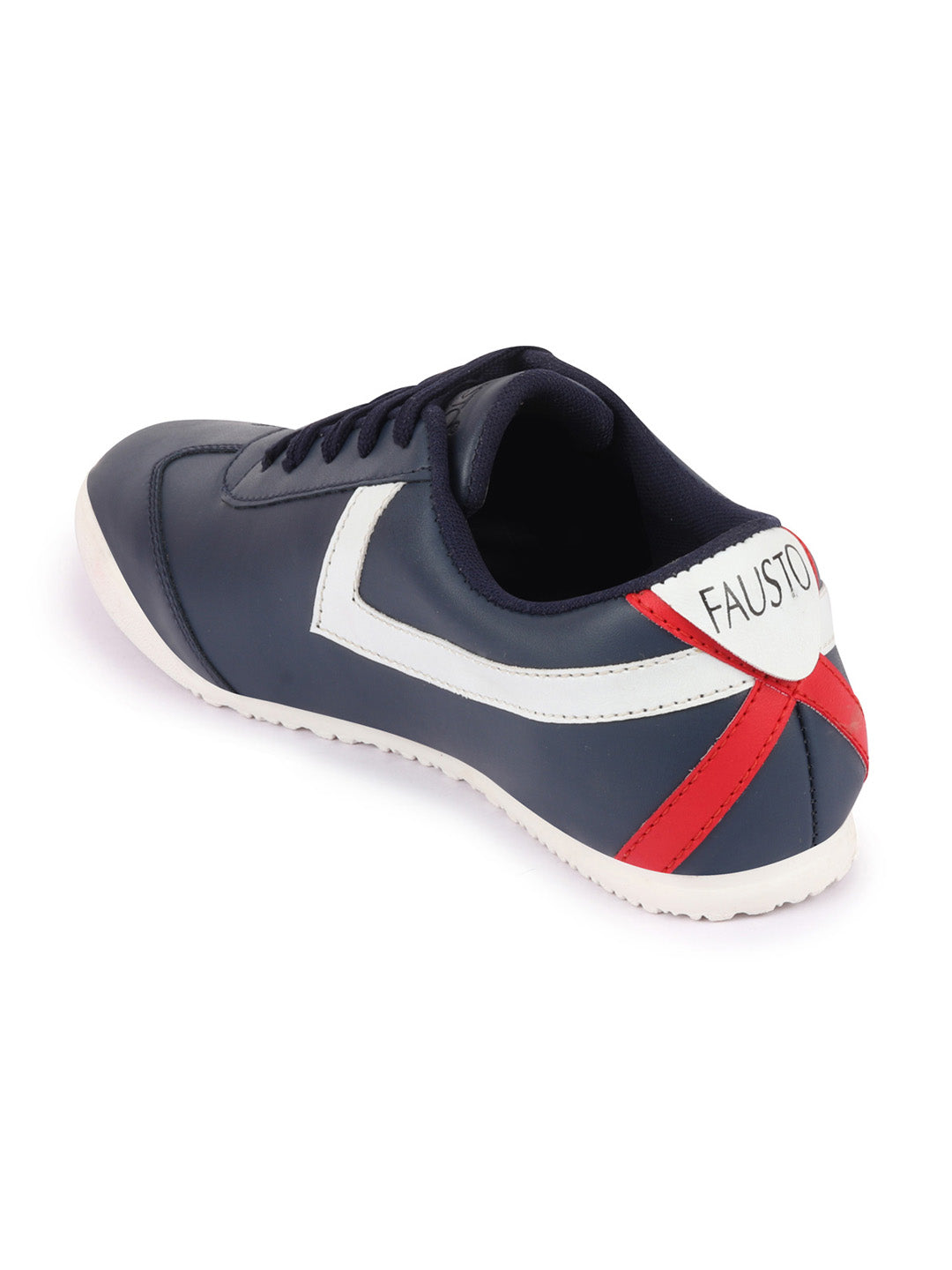 Shop Men Navy Blue Lace-Up Classic Striped Sneakers Casual Shoes Online.