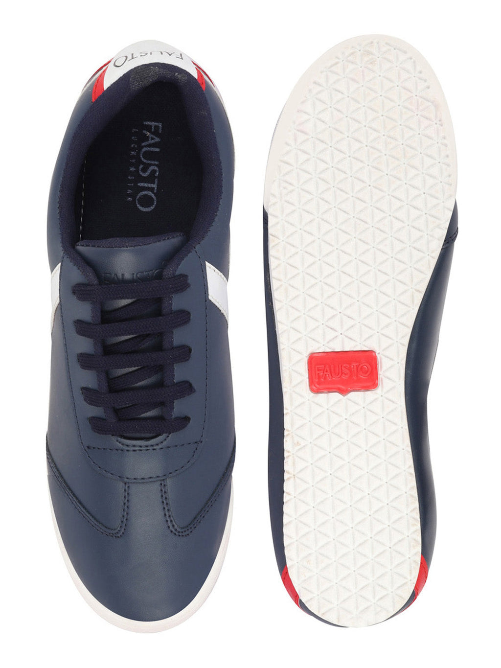 Shop Men Navy Blue Lace-Up Classic Striped Sneakers Casual Shoes Online.