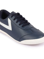 Shop Men Navy Blue Lace-Up Classic Striped Sneakers Casual Shoes Online.