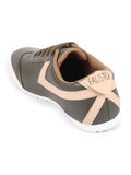 Men Olive Green Lace-Up Classic Striped Sneakers Casual Shoes