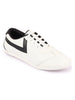 Men White Lace-Up Classic Striped Sneakers Casual Shoes