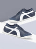 Men Navy Blue Lace-Up Casual Trendy Fashion Outdoor Sneakers