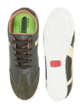 Men Olive Lace-Up Casual Trendy Fashion Outdoor Sneakers