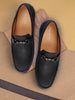Men Black Horsebit Buckle Embossed Casual/Dress Loafer Shoes