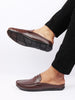 Men Brown Slip On Back Open Stitched Mules Casual Shoes