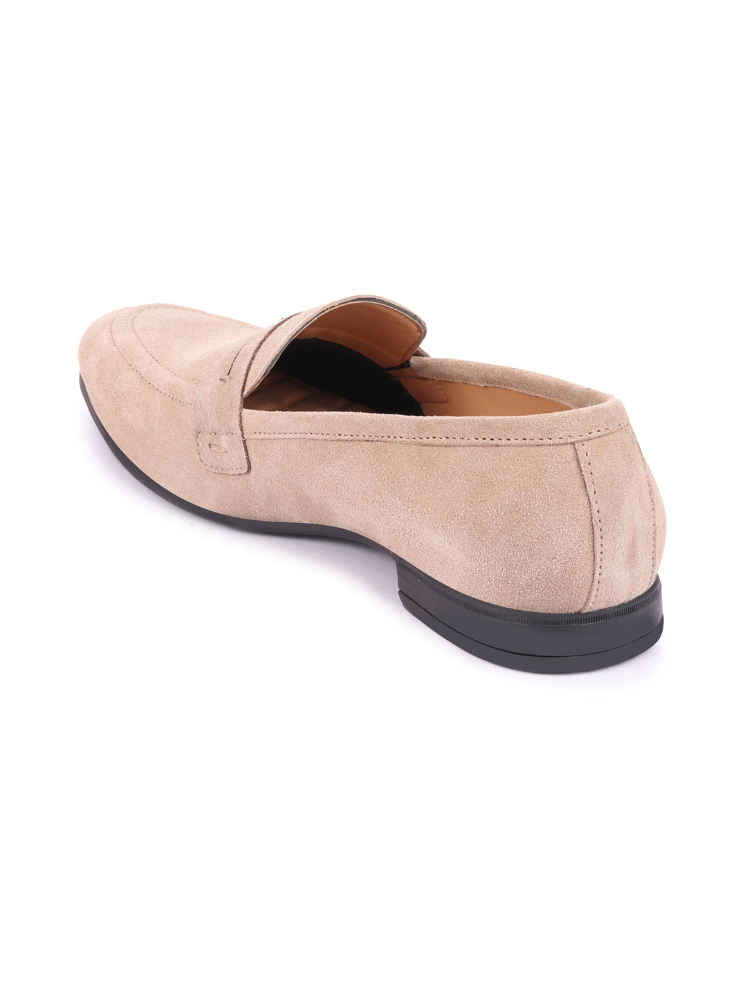 Shop Men Camel Suede Leather Outdoor Penny Loafer Shoes Online.