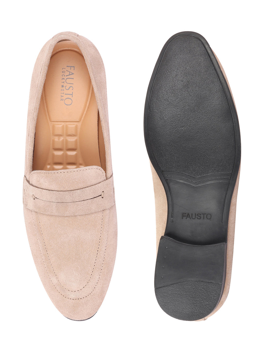 Shop Men Camel Suede Leather Outdoor Penny Loafer Shoes Online.