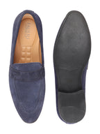 Shop Men Navy Blue Suede Leather Outdoor Penny Loafer Shoes Online.