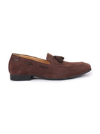 Shop Men Brown Suede Leather Casual Tassel Loafer Shoes Online.