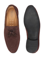 Shop Men Brown Suede Leather Casual Tassel Loafer Shoes Online.