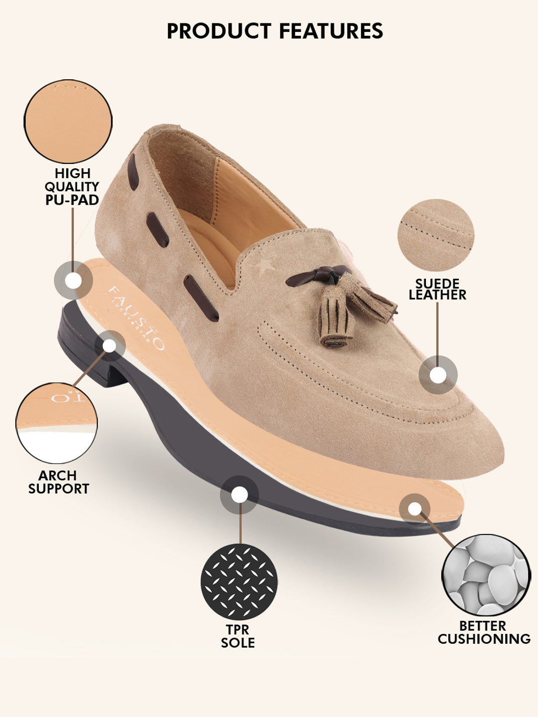 Shop Men Cheeku Suede Leather Casual Tassel Loafer Shoes Online.