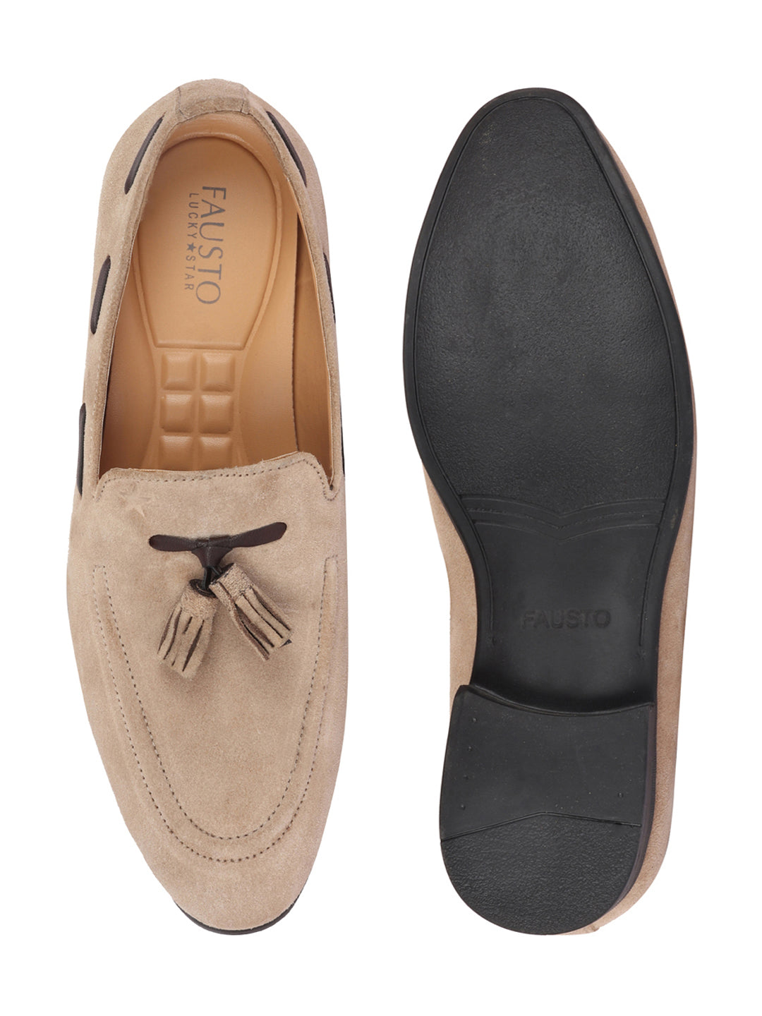 Shop Men Cheeku Suede Leather Casual Tassel Loafer Shoes Online.