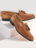 Men Tan Suede Leather Casual Tassel Loafer Shoes