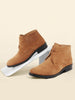 Men Tan Suede Leather High Ankle Lace Up Chukka Boots
