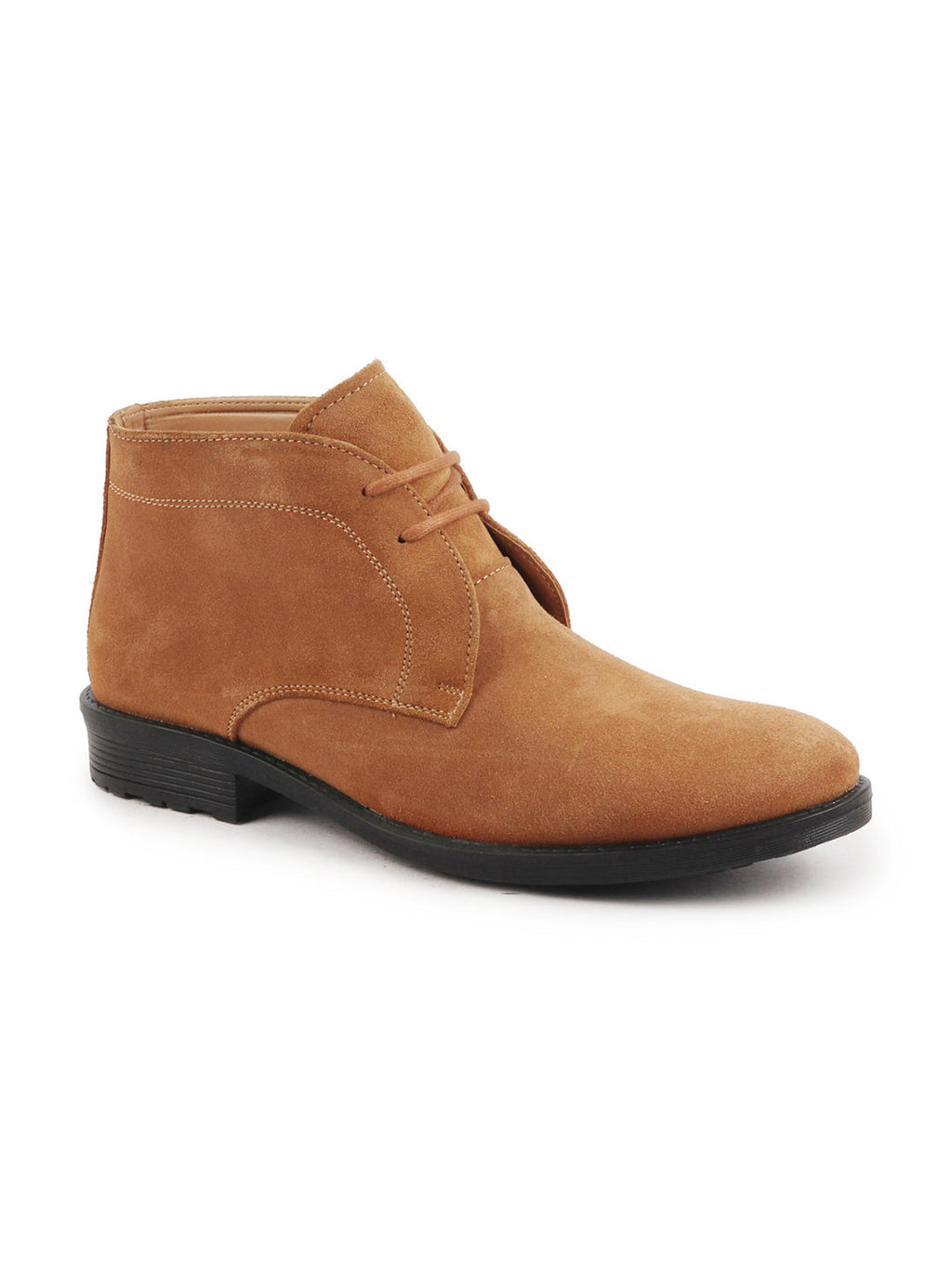 Shop Men Tan Suede Leather High Ankle Lace Up Chukka Boots Online.