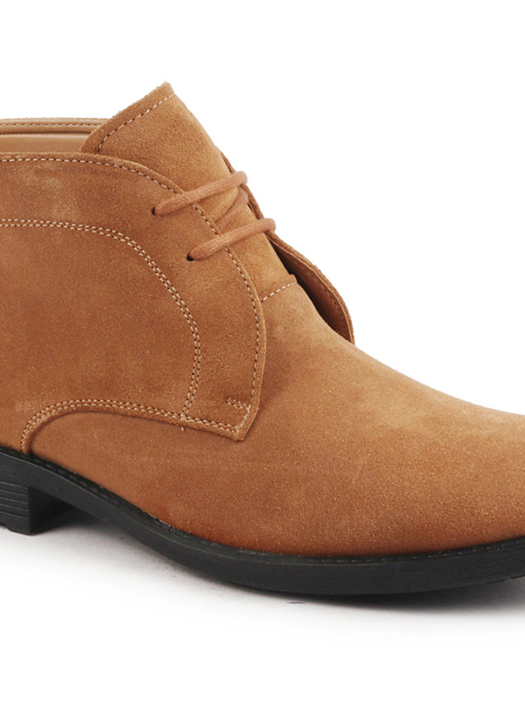 Shop Men Tan Suede Leather High Ankle Lace Up Chukka Boots Online.
