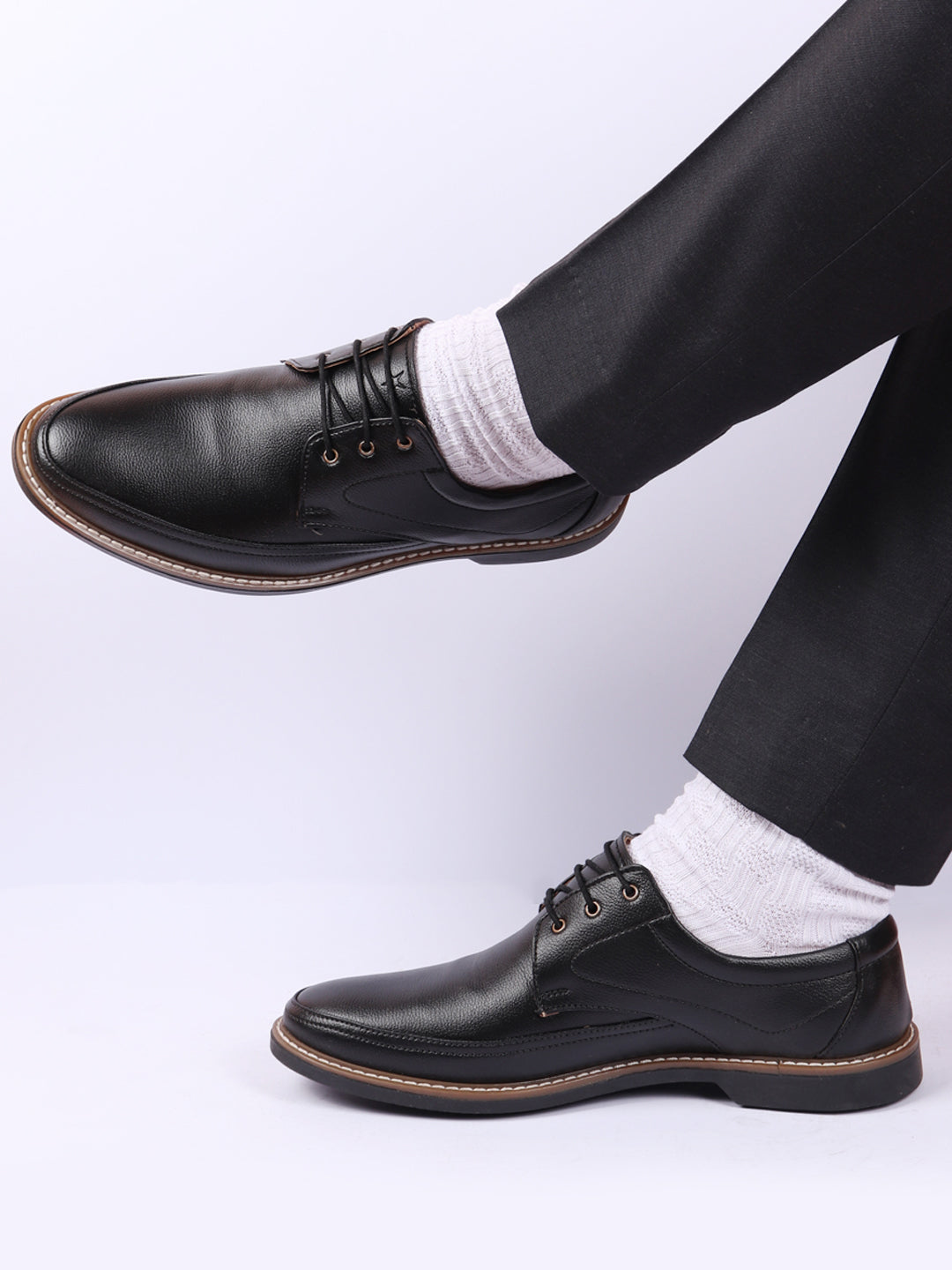 Shop Men Black Formal Lace-Up Derby Uniform Dress Shoes Online.
