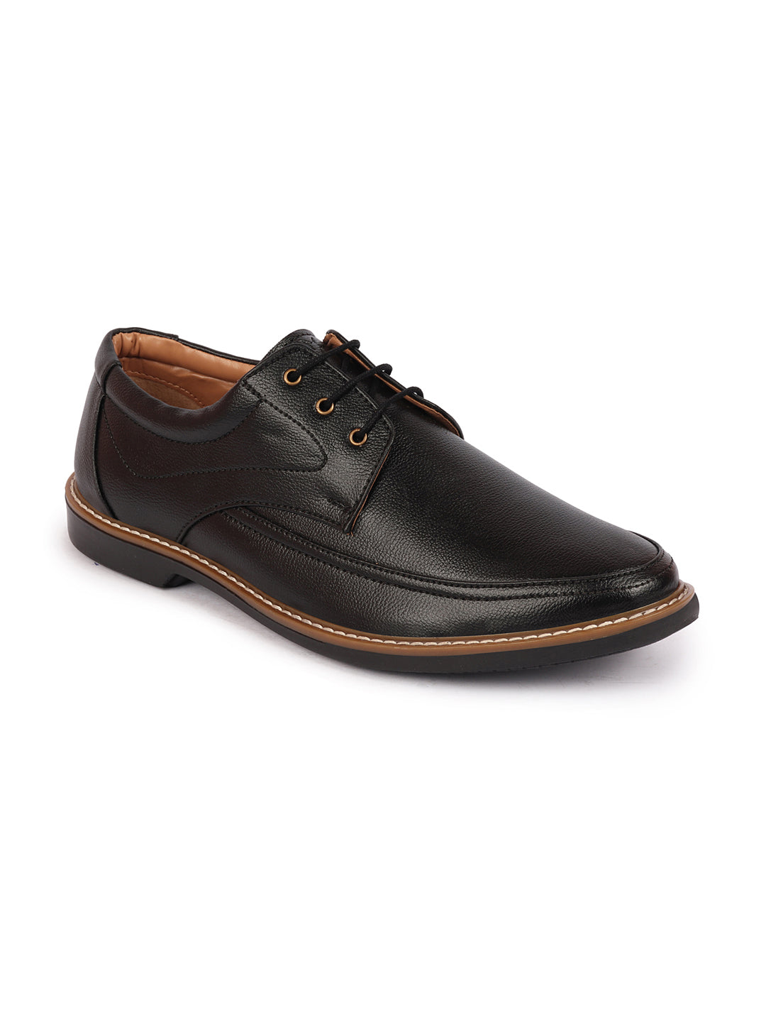 Shop Men Black Formal Lace-Up Derby Uniform Dress Shoes Online.