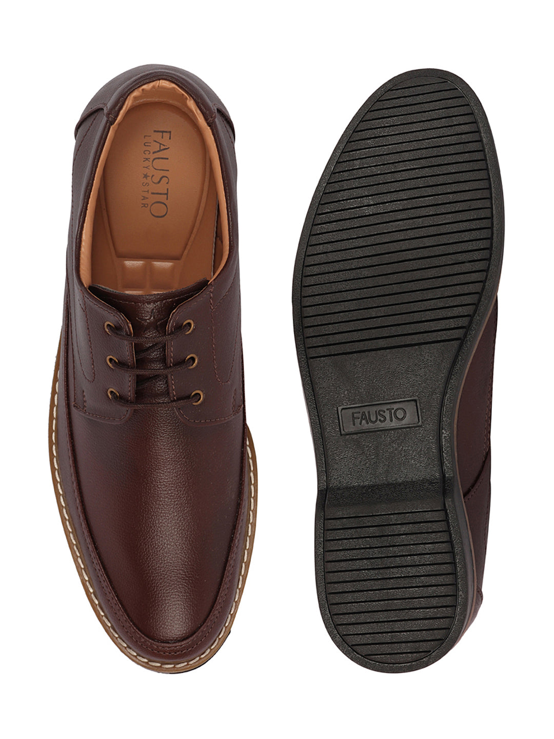 shop men brown formal lace-up derby uniform dress shoes online.