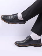 shop men navy blue formal lace-up derby uniform dress shoes online.