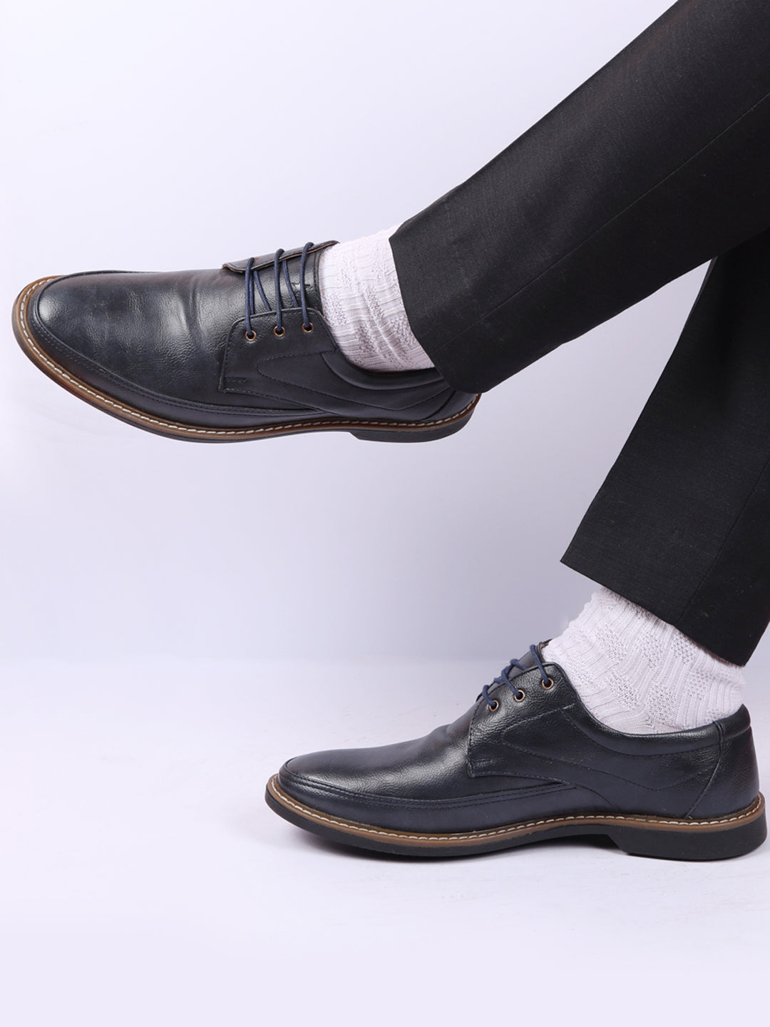 shop men navy blue formal lace-up derby uniform dress shoes online.