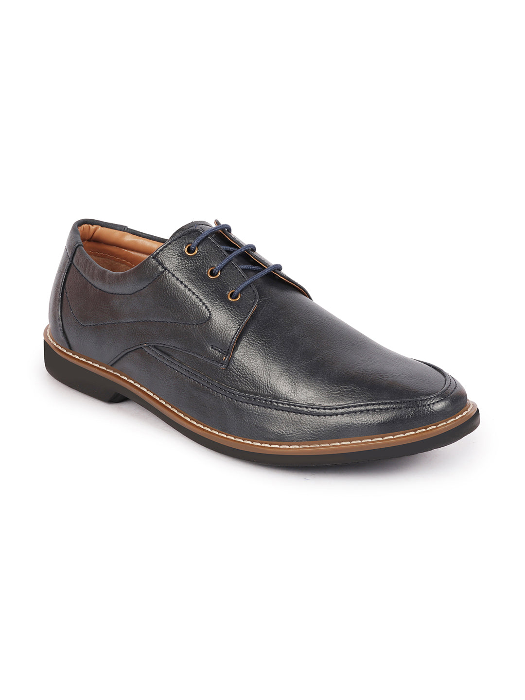 shop men navy blue formal lace-up derby uniform dress shoes online.