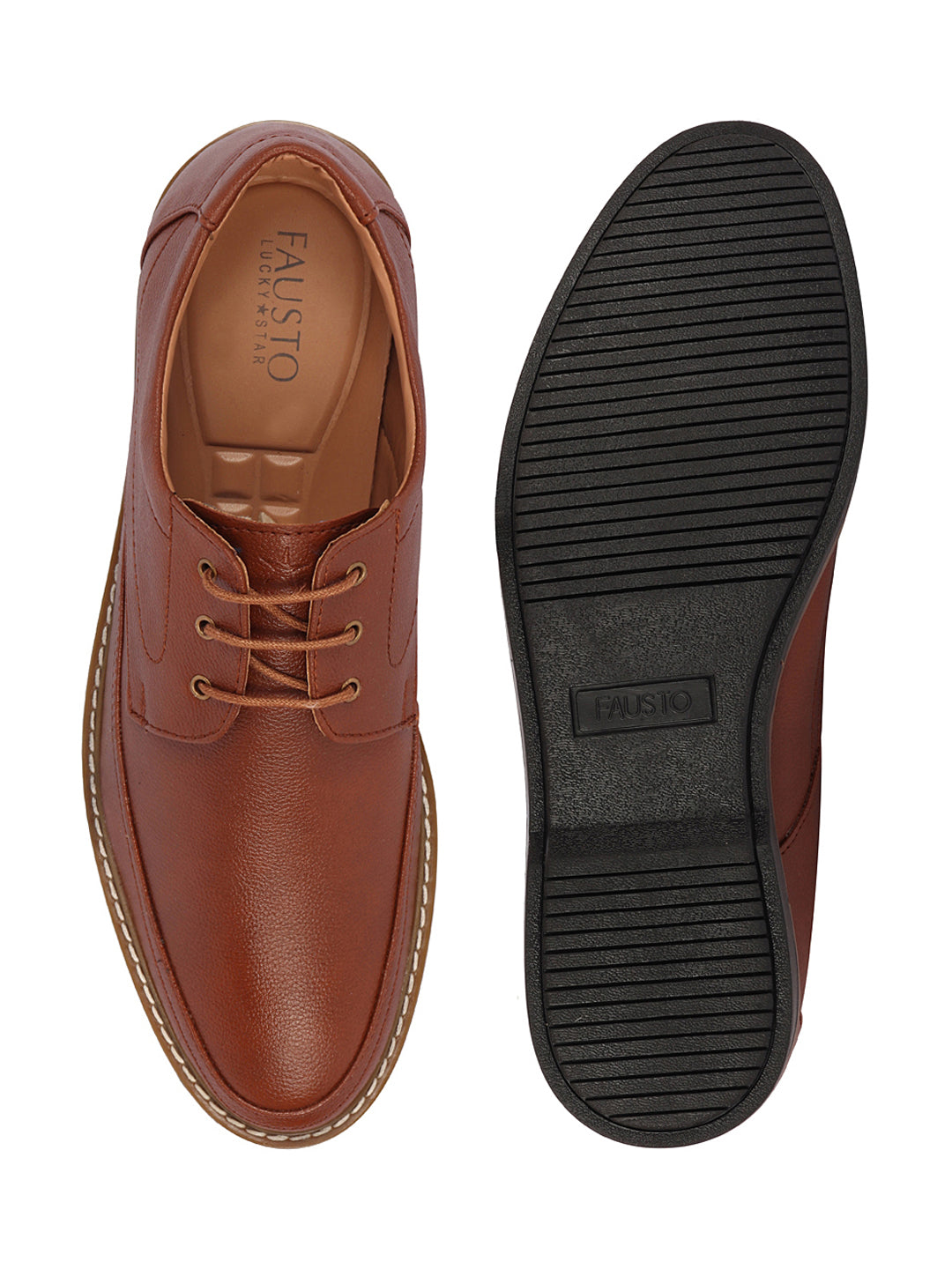 Shop Men Tan Formal Lace-Up Derby Uniform Dress Shoes Online.