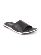 Shop Men Black Open Toe Ultra Light Flexible Slip-On Slippers Flip-Flops Online.