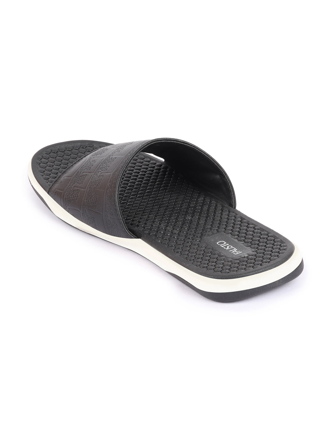 Shop Men Black Open Toe Ultra Light Flexible Slip-On Slippers Flip-Flops Online.