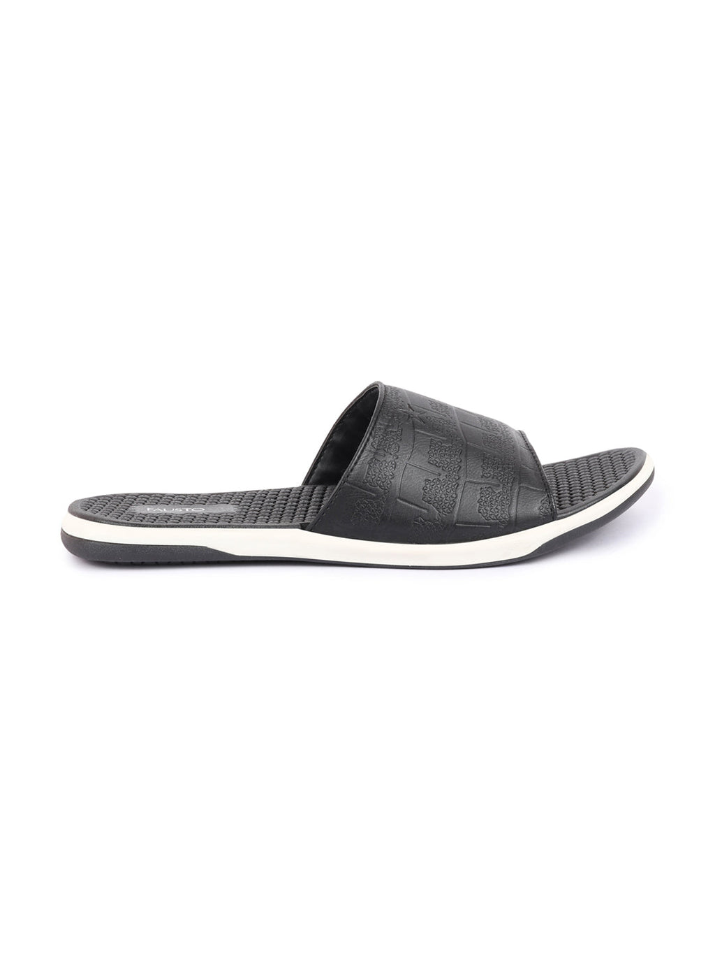 Shop Men Black Open Toe Ultra Light Flexible Slip-On Slippers Flip-Flops Online.