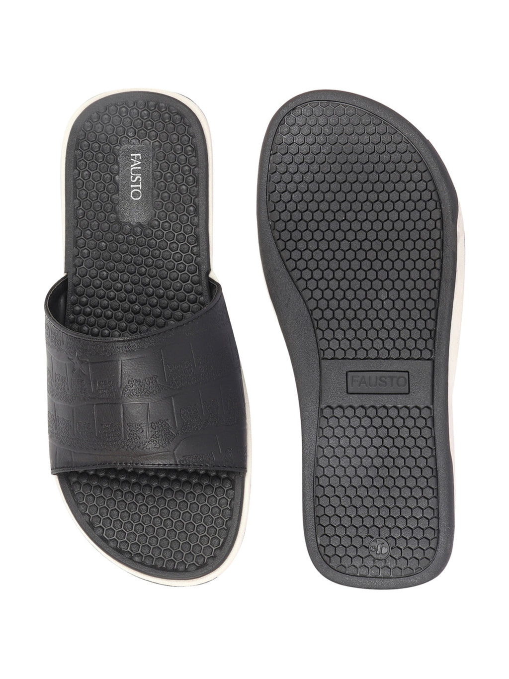 Shop Men Black Open Toe Ultra Light Flexible Slip-On Slippers Flip-Flops Online.