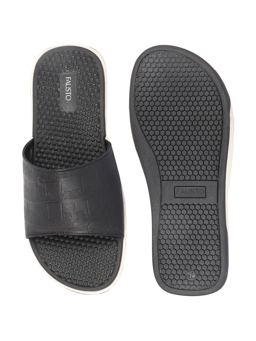 Shop Men Black Open Toe Ultra Light Flexible Slip-On Slippers Flip-Flops Online.
