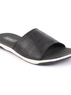 Shop Men Black Open Toe Ultra Light Flexible Slip-On Slippers Flip-Flops Online.