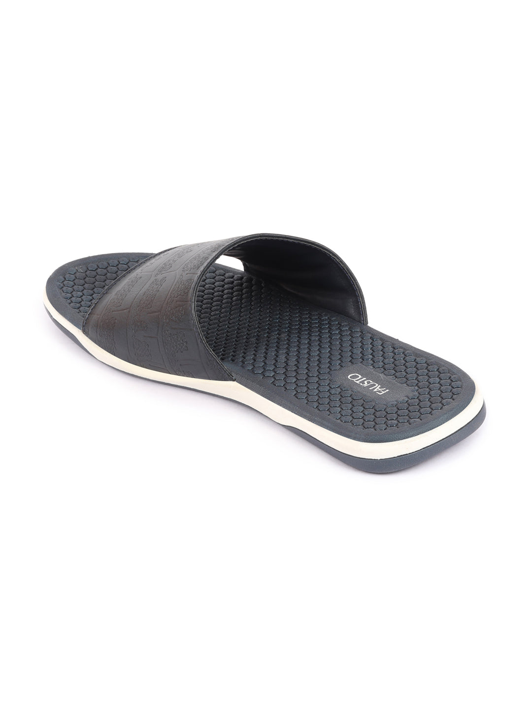 Shop Men Navy Blue Open Toe Ultra Light Flexible Slip-On Slippers Flip-Flops Online.