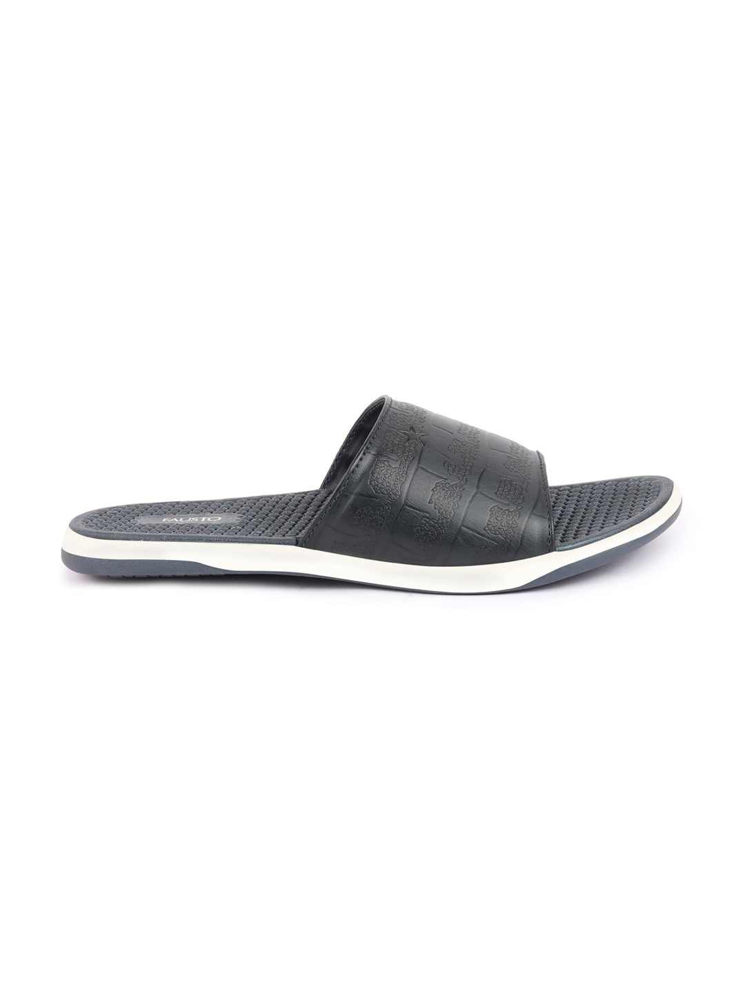 Shop Men Navy Blue Open Toe Ultra Light Flexible Slip-On Slippers Flip-Flops Online.