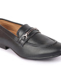 Men Navy Blue Horsebit Buckle Textured Comfort Formal/Dress Loafer Shoes