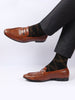 Men Tan Horsebit Buckle Textured Comfort Formal/Dress Loafer Shoes