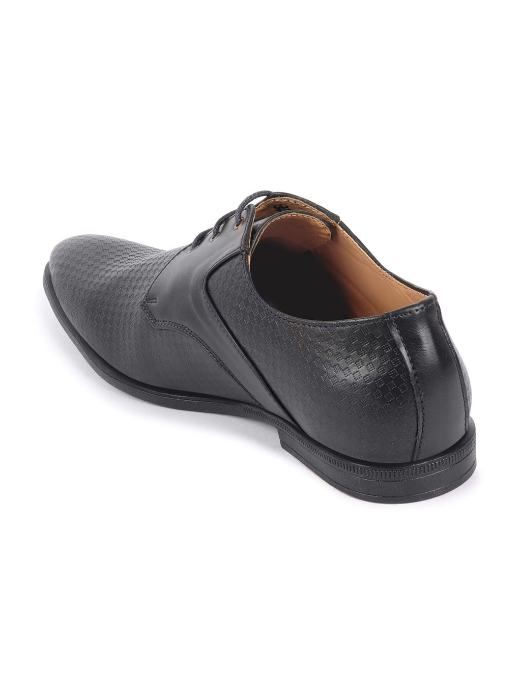 Shop Men Navy Blue Pattern Design Formal/Office Lace Up Shoes Online.