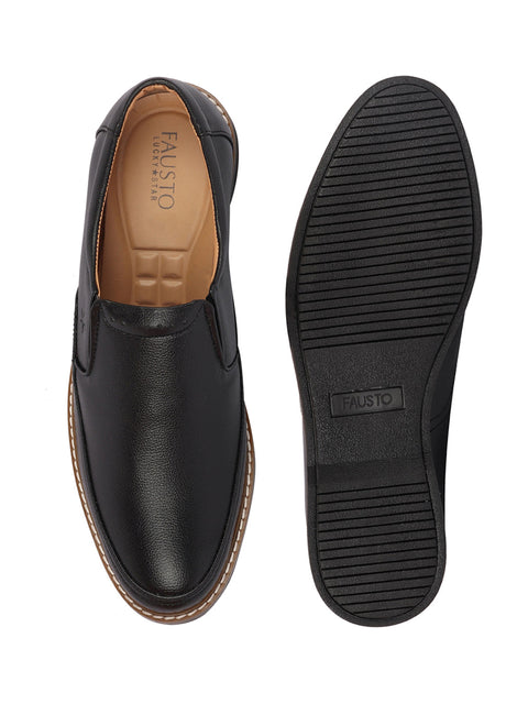 Shop Men Black Formal Superior Comfort Slip On Shoes Online.