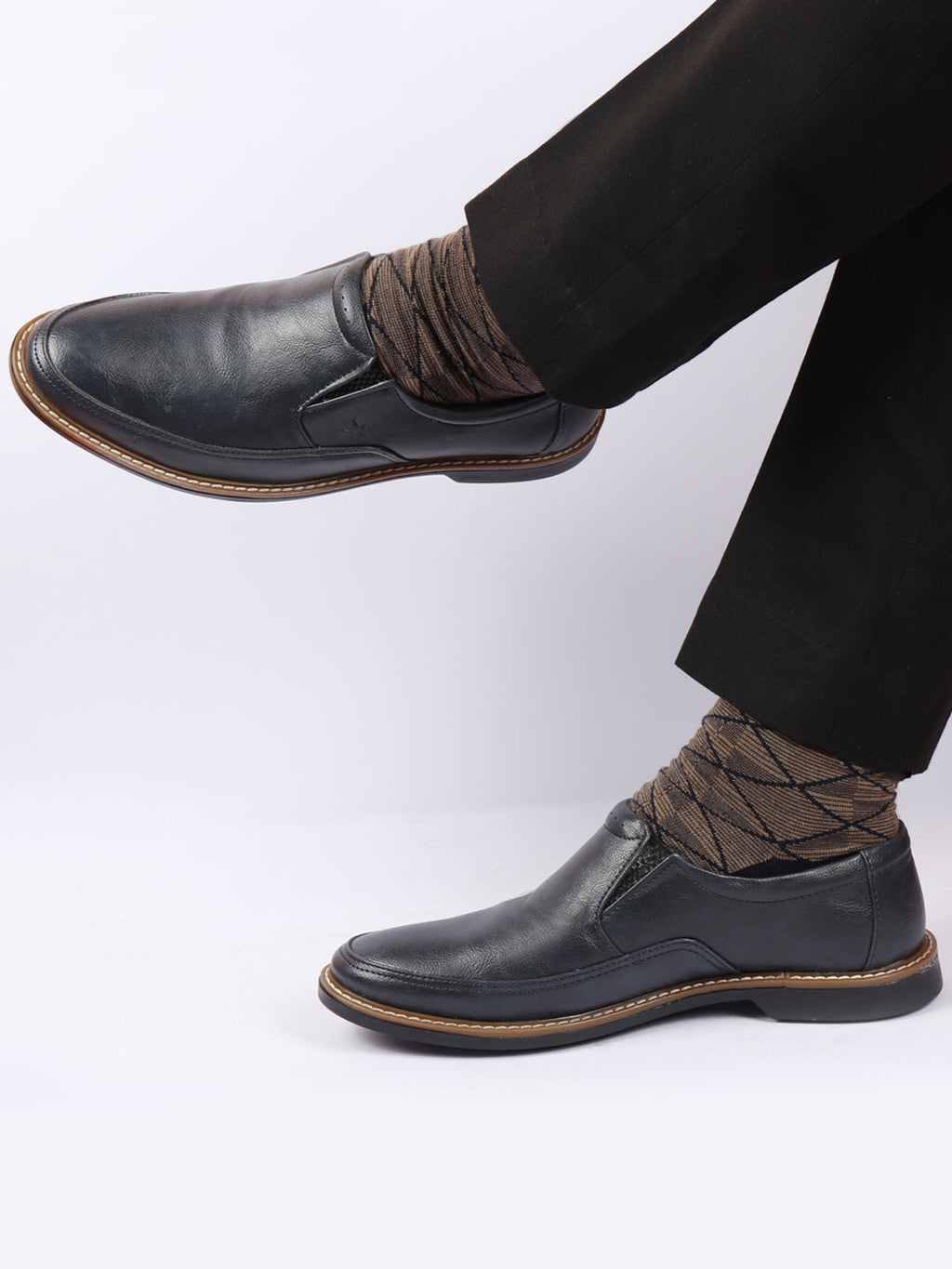 Shop Men Navy Blue Formal Superior Comfort Slip On Shoes Online.