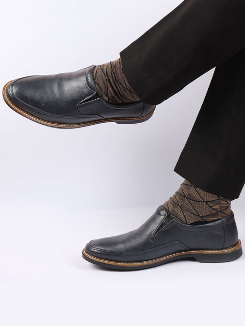 Shop Men Navy Blue Formal Superior Comfort Slip On Shoes Online.