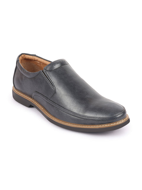 Shop Men Navy Blue Formal Superior Comfort Slip On Shoes Online.