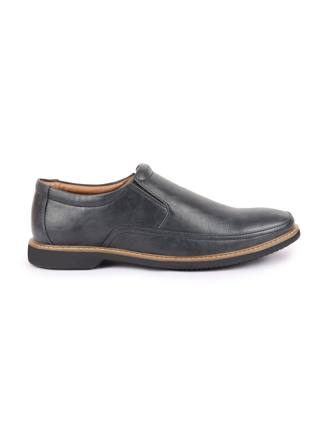 Shop Men Navy Blue Formal Superior Comfort Slip On Shoes Online.