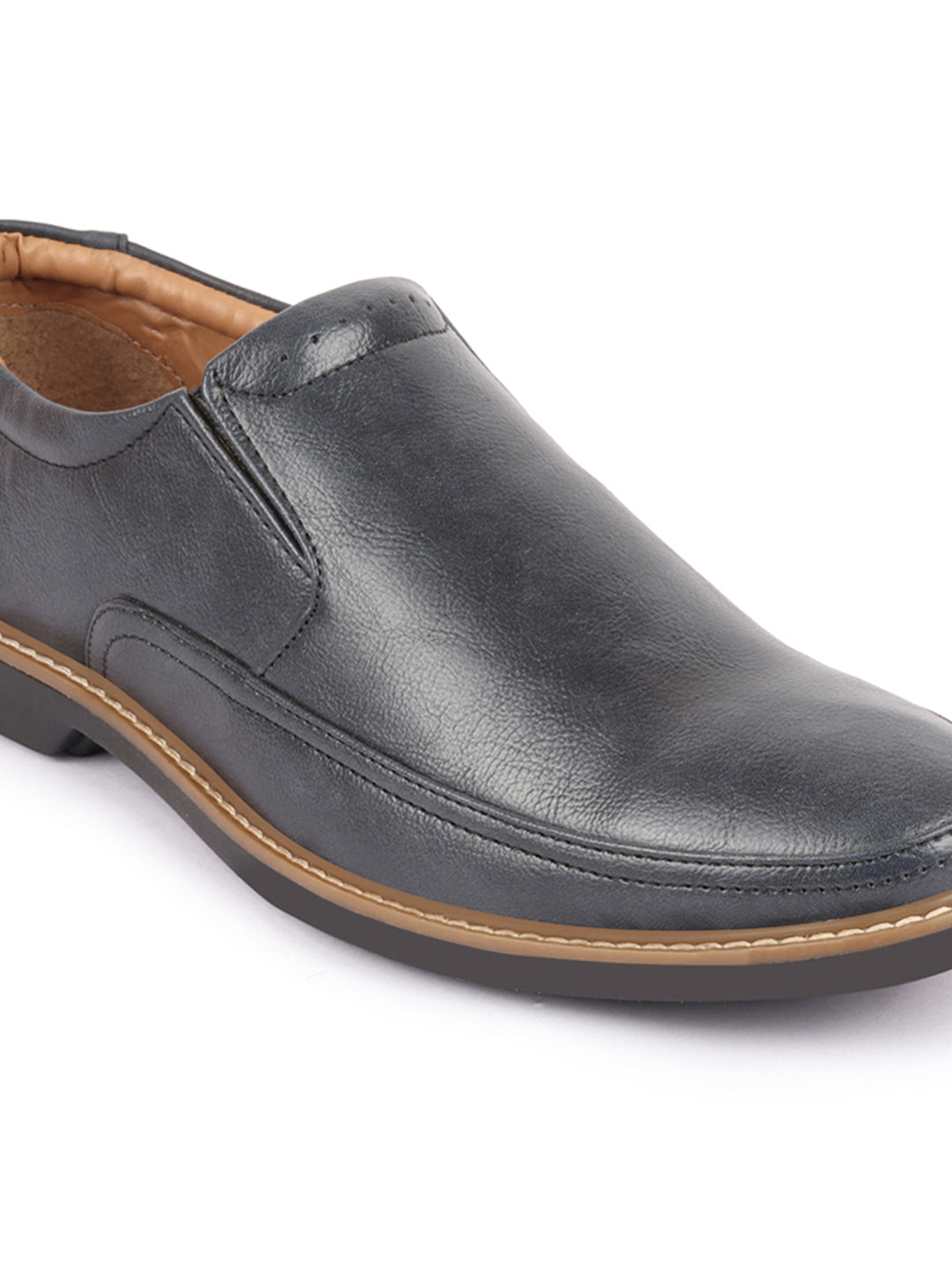Shop Men Navy Blue Formal Superior Comfort Slip On Shoes Online.