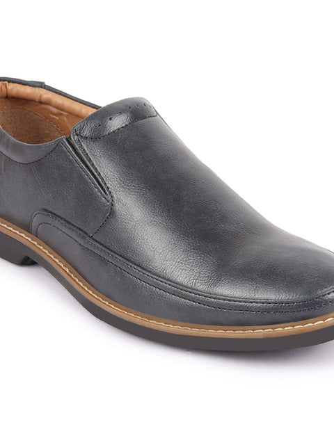 Shop Men Navy Blue Formal Superior Comfort Slip On Shoes Online.