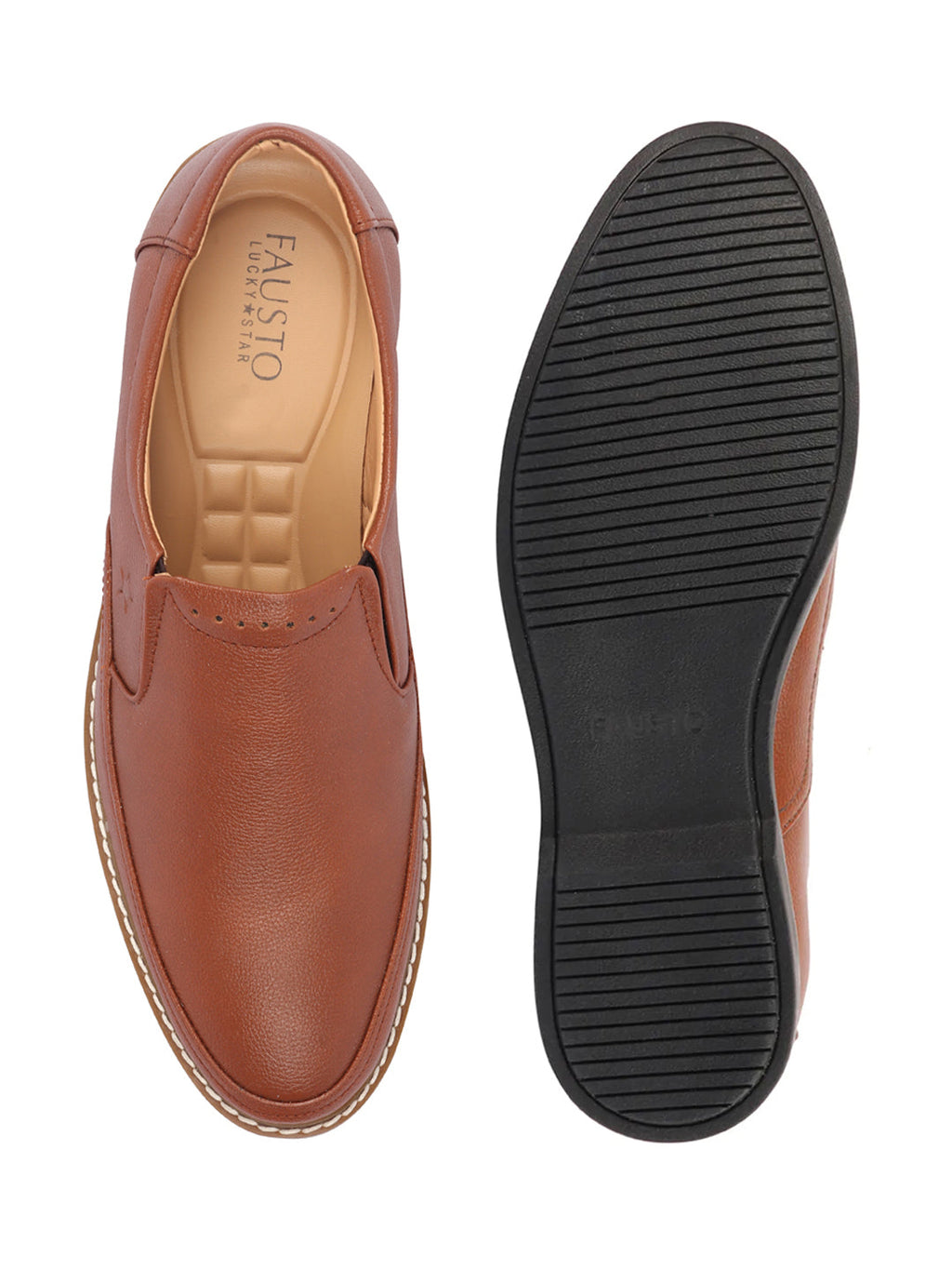 Shop Men Tan Formal Superior Comfort Slip On Shoes Online.