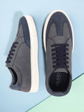 Men Navy Lace-Up Low Top Classic Sneakers Casual Shoes